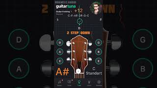 C Standard Tuning  CFA♯D♯GC   Using GuitarTuna Free [upl. by Anneh]