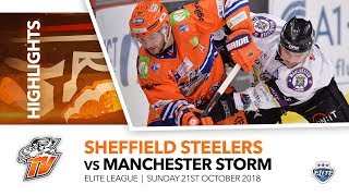 Sheffield Steelers v Manchester Storm  EIHL  21st October 2018 [upl. by Fidelity538]