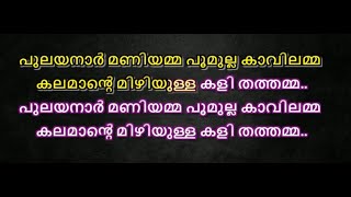 Pulayanar maniyamma karaoke with lyrics malayalam [upl. by Eltsirk]