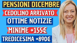 UFFICIALE PENSIONI CEDOLINO DICEMBRE 2024 INPS ⚠️ MAXI IMPORTI ✅ BONUS 155€ TREDICESIMA AUMENTI [upl. by Eiznyl]