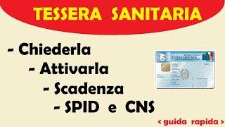 TESSERA SANITARIA – COME CHIEDERLA ATTIVARLA LA SCADENZA PER ADULTI E NEONATI – TUTORIAL [upl. by Olfe]