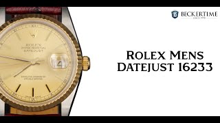 Mens Rolex TwoTone 18KSS Datejust Watch Gold Champagne Dial 16233 [upl. by Idel]