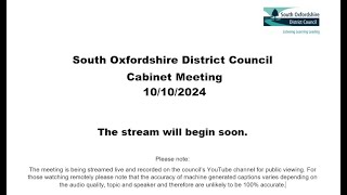 South Oxfordshire Cabinet Meeting 101024 [upl. by Orson]