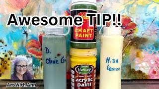 Tip Craftpaint to bottle for easy pouring and use  storage [upl. by Idnym]