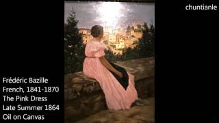 Famous Painting Frédéric Bazille  The Pink Dress [upl. by Taryn]