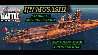 IJN MUSASHI ALMOST 12MILLION DAMAGE [upl. by Lama]