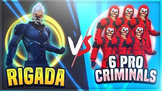 RIGADA VS 6 RED CRIMINALS  FACE REVEAL  1VS6 CUSTOME MODE  HAPPY NEW YEAR [upl. by Gwenora]