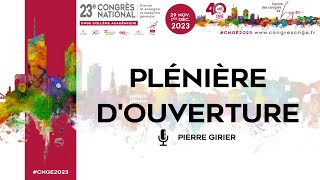 CNGE 2023  Plénière douverture  Pierre Girier [upl. by Anoli]