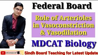 Role of Arterioles in vasoconstriction and Vasodilation Federal Board MDCAT Biology [upl. by Clarice]