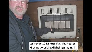 Mr Heater Pilot not lighting Not Staying Lit 10 Minute Fix Quick Easy amp Back Heating in Minutes [upl. by Tertia]