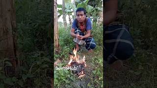 Bushcrafter and Survival skills  with the cotton of the cigarette  outdoors survival sentohub [upl. by Wall]