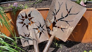 Plasma Cut Shovel Heads  SO EASY GARDEN ART [upl. by Fulmer980]