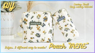 DIY Sewing Pouch quot Irene quot tutorial  Toiletry bag  2sizes  Two different ways to create [upl. by Aelgna470]