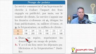 Savoir représenter un nuage de points amp déduire un lien • première tronc commun mathématiques [upl. by Spector]