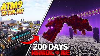 I Survived 200 Days IN ALL THE MODS 9 TO THE SKY in HARDCORE MINECRAFT [upl. by Aicilf]