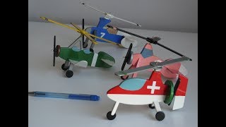 Four toy autogyros turning around the little Teresa [upl. by Aniuqaoj701]