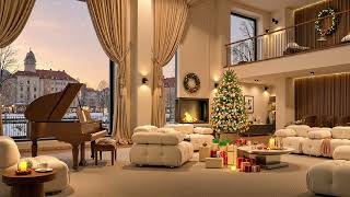 Warm Christmas Ambience 🎄 Christmas Jazz Relaxing Music at Luxury Winter Apartment for Unwind [upl. by Padget]