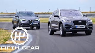 Fifth Gear Shoot Out Jaguar FPace Vs Alfa Romeo Stelvio [upl. by Peppel]