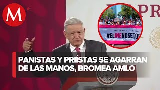 quotAgarraditos de las manos van a ir a la marchaquot  AMLO [upl. by Jeavons734]