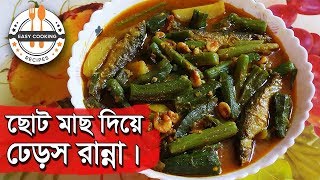 ছোট মাছ দিয়ে ঢেঁড়সের অসাধারন রেসিপি  Ladys Finger Recipe  How To Cook  Easy Cooking Recipes [upl. by Notsnhoj57]