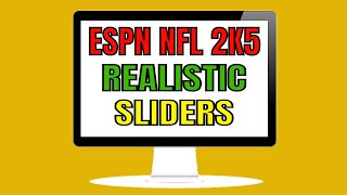 ESPN NFL 2K5 Sliders  Realistic Settings 4 Simheads [upl. by Aneert]