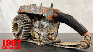 1967 STIHL Chainsaw Restoration  Fully Restore Chainsaw Rotten [upl. by Yenittirb]