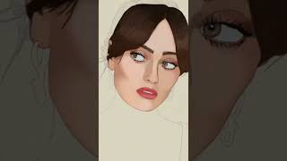 Ella Purnell Portrait Fanart 🎨✍️ Process Timelapse drawing shortvideo [upl. by Notyap]