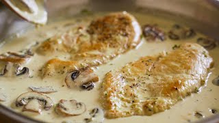 Chicken Breast with Creamy Garlic Mushrooms Recipe [upl. by Russia]