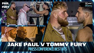 The best bits from the Jake Paul v Tommy Fury press conference  heated exchanges  a fiery faceoff [upl. by Frankel]