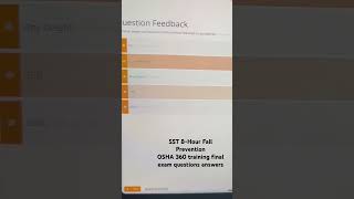 SST 8 Hour Fall Prevention Osha 360 Training Final Exam Questions Answers 1820 [upl. by Adnola273]