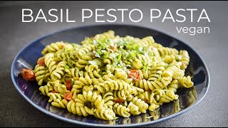 EASY Basil Pesto Pasta Recipe  How to make FRESH PESTO [upl. by Lozano921]