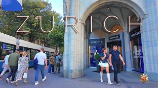 ZURICH SWITZERLAND ⚜️ 4K Summer walk along amp next Bahnhofstrasse switzerland zurich [upl. by Silvan215]