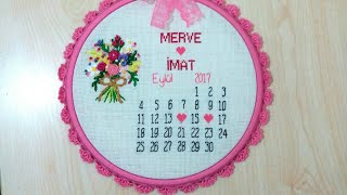 Etamine Takvim Rakam İşleme Hand Embroidery [upl. by Airlie4]