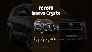 TOYOTA Innova Crysta Key specifications 🚗🔥 [upl. by Amaral]