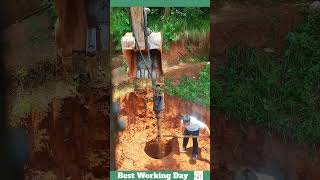 Best working day 1198 Borehole drilling process with auger excavator [upl. by Enaej]