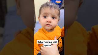 Baby feeding with spoon shortstrending viral [upl. by Harday]