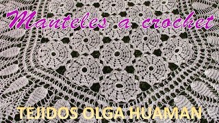 MANTELES TEJIDOS A CROCHET POR TEJIDOS OLGA HUAMAN [upl. by Keon]