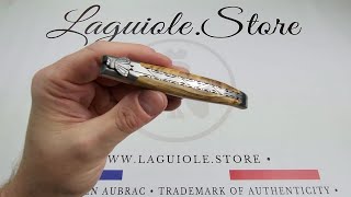 Laguiole Knife Prestige Bee N°6  Olivewood Handle [upl. by Lalat]