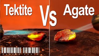 Agate Vs Tektite  Tests Breaking gemstones [upl. by Stubstad]