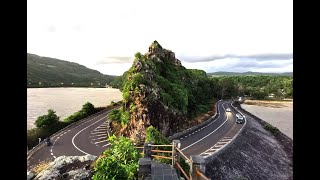 Baie Du Cap Maconde View Pointview point in MauritiusView of Reunion island from Mauritius [upl. by Ahtibat]