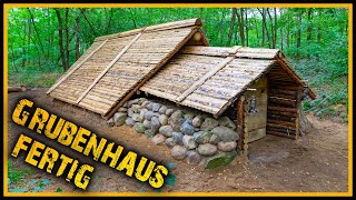 Grubenhaus  Es ist vollbracht Das Grubenhaus ist fertig 😱  Bushcraft Camp Survival [upl. by Kcirrez]