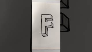 very easy how to drawing 3d floating latterquotF anamorfic illusionkidsdrawingviralartwork [upl. by Edmee458]