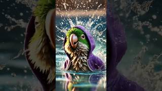 Afternoon in the pool birds parrot cute animation pixar [upl. by Ellett]