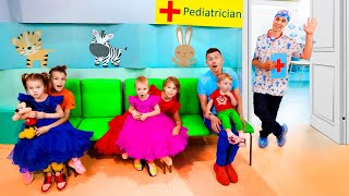 Five Kids Doctor Checkup Song  more Childrens Songs and Videos [upl. by Ytsirhc322]