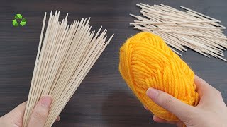 INCREDIBLE How to make money with wood stick and yarn at home  DIY recycling craft ideas [upl. by Nosned]