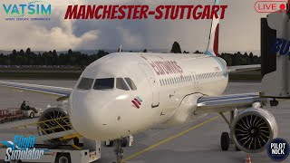 ✈️ LIVE VATSIM Flight  Eurowings A320  Manchester to Stuttgart  Callsign EWG74F [upl. by Franzen]