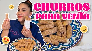 Como hacer CHURROS CASEROS PARA VENTA ✨🤑  ¡Super Fácil y rápido💗😍 [upl. by Hyozo984]