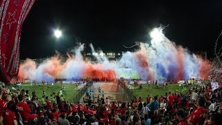 Medellín 4 Nacional 3  Liga Águila 20171 Recibimiento de la hinchada roja [upl. by Suollecram479]