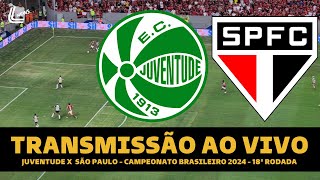 SÃO PAULO X JUVENTUDE TRANSMISSÃO AO VIVO DIRETO DO MANÉ GARRINCHA  BRASILEIRÃO 2024 18ª RODADA [upl. by Anelleh]