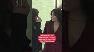 Jenna Ortega tells Winona Ryder to IGNORE paparazzis request to take off sunglasses [upl. by Reddy332]